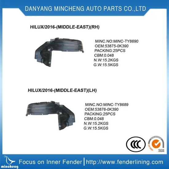 Fender Liner for Toyota Lexus Fzj100 Uzj100 53876-60020 Auto Body Parts