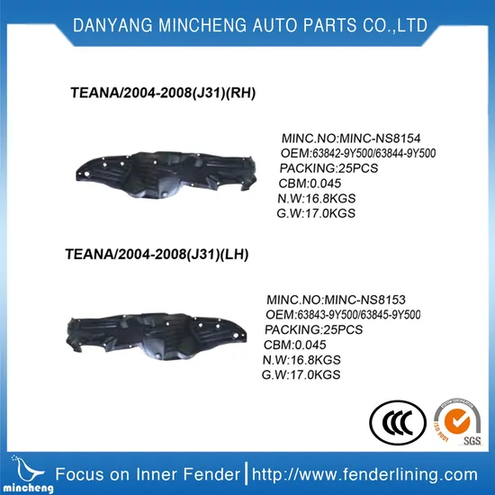 Fender Liner/ Auto Spare Parts for Chery A5/A21
