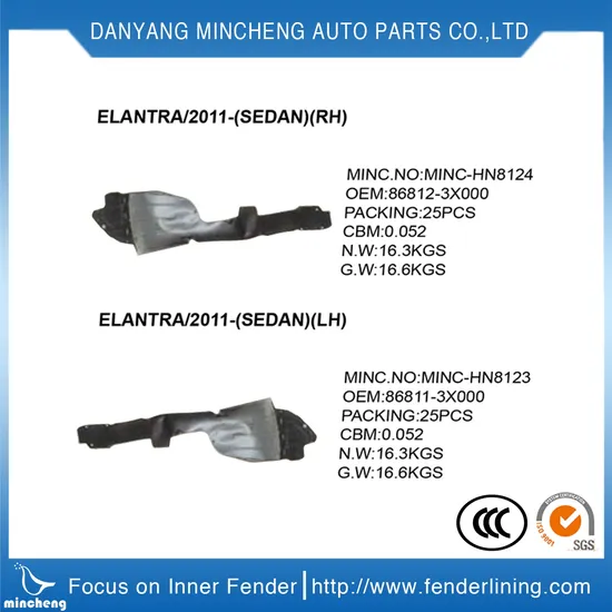 H. G. D Customized Car Door Fender Liner for Toyota Vios