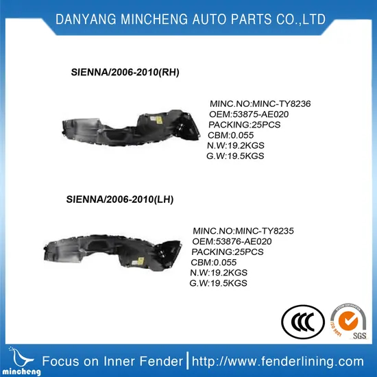 Inner Fender Liner for Camry 2001 2002 Accessories