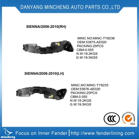 Inner Fender Liner for Camry 2001 2002 Accessories