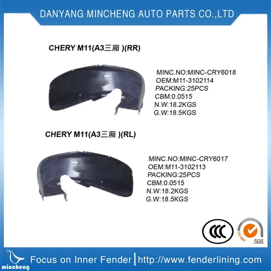 Car Body Parts Liner Inner Fender for Chery