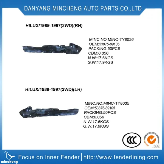 High Quality Fender Liner for Toyota Hilux Land Cruiser Prado Lexus 53875-60060