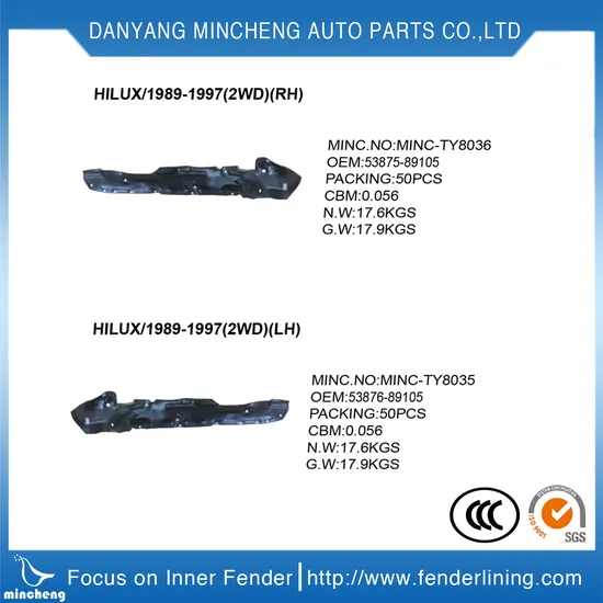 High Quality Fender Liner for Toyota Hilux Land Cruiser Prado Lexus 53875-60060