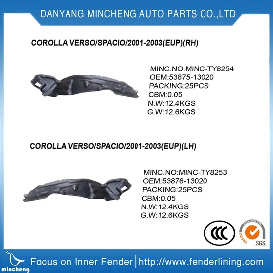 Front Fender Liner for Toyota Front Fender Liner
