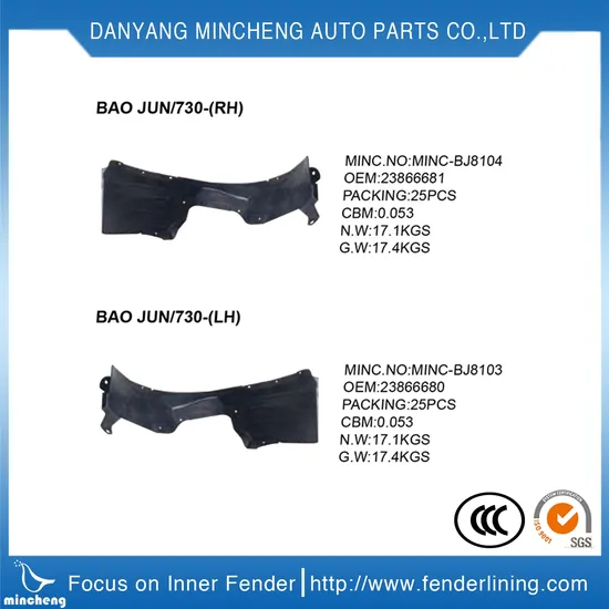 Auto Parts Front Right Inner Fender Liner 5512401K80 for Great Wall