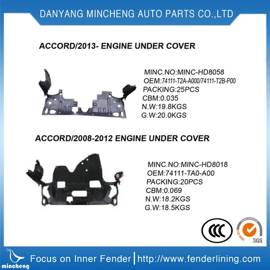 Inner Fender Rubber Liner 74101-Sna-A01 74151-Sna-A01 for Honda