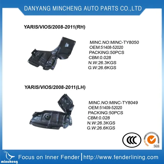 Fender Liner for Toyota Hilux Vigo Kun2# Kun3# 65638-0K010 Car Auto Parts