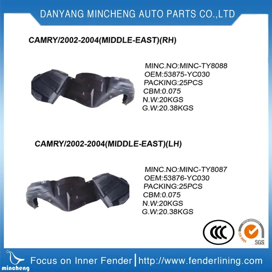 Toyota Auto Parts Freelander2 OEM Splash Shield Front Fender Liner 53876-Yc030 53875-Yc030
