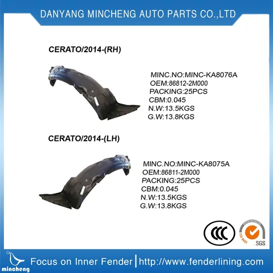 Rear Left Fender Liner 51717059381 for B M W E90