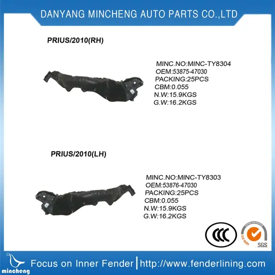 Rear Fender Liner Front 53876-12270 53875-12280
