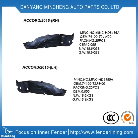 Auto Parts High Quality Inner Fender Liner 74101-T2j-A01 74151-T2j-A01