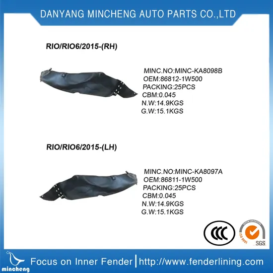Car Fender Liner for Accent 2003-2005 OEM 86811-25500